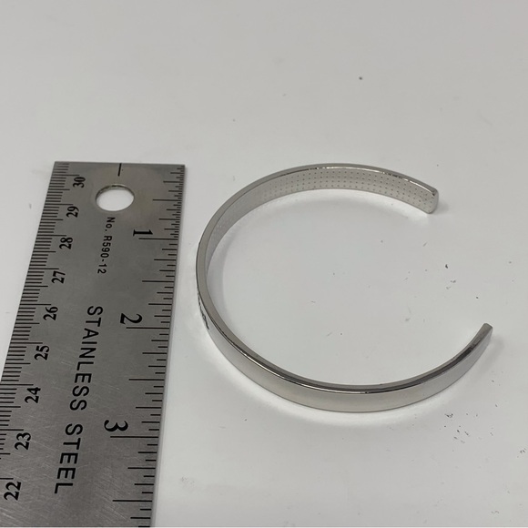 Mother Silver Toned with Rhinestone Sparkle Classic Cuff Bracelet - Picture 6 of 10